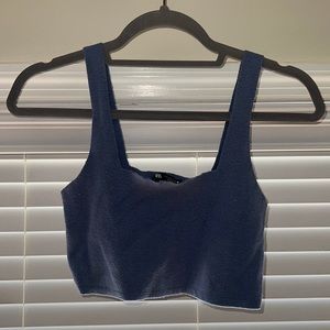 Zara blue cropped tank